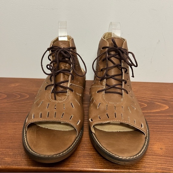 Muse & Cloud Women's Zycro Cognac Leather Lace-up Summer Boho Sandals NEW 10 - Picture 4 of 11